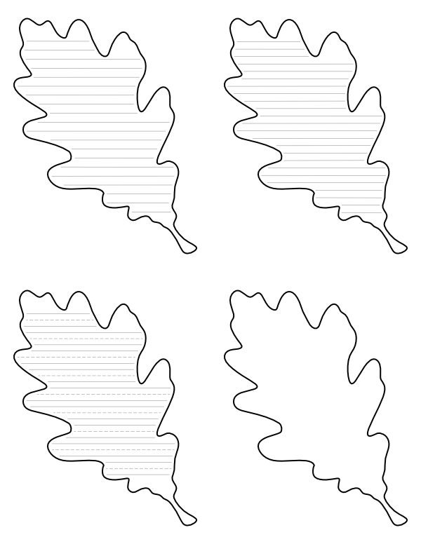 Free Printable Oak Leaf Shaped Writing Templates