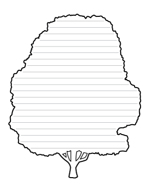 Oak Tree-Shaped Writing Templates