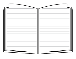 Open Book-Shaped Writing Templates