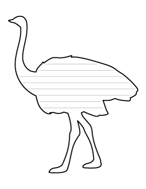 Ostrich Side View-Shaped Writing Templates