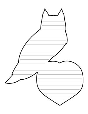 Owl and Heart-Shaped Writing Templates