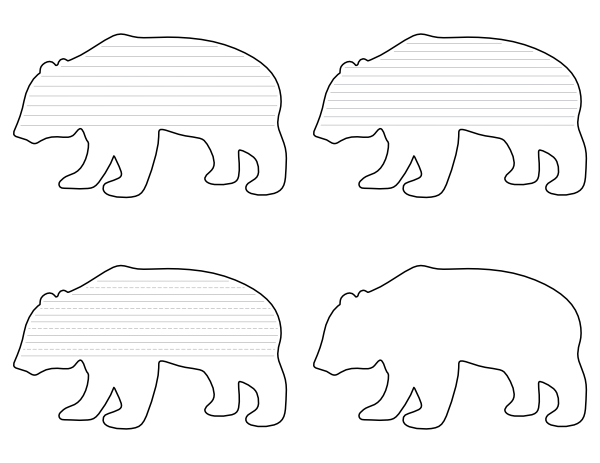 Panda Bear-Shaped Writing Templates