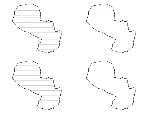 Paraguay-Shaped Writing Templates