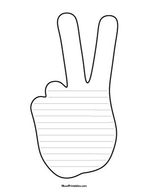 Peace Hand-Shaped Writing Templates