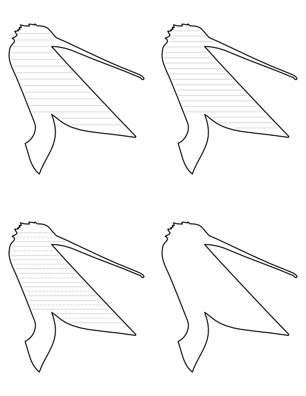 Pelican Head-Shaped Writing Templates