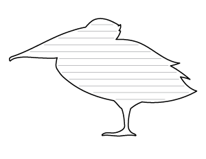 Pelican Side View-Shaped Writing Templates