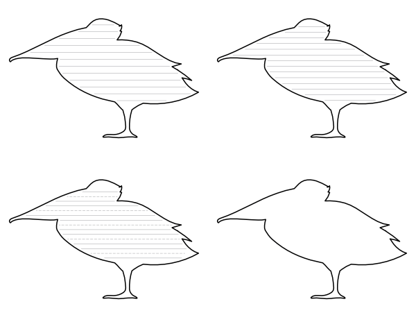 Pelican Side View-Shaped Writing Templates