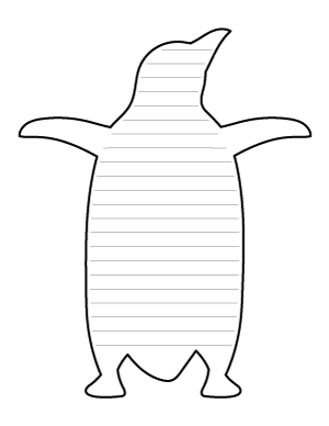 Penguin Front View-Shaped Writing Templates