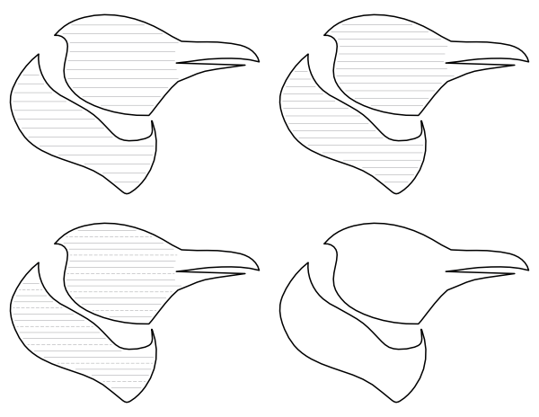 Penguin Head-Shaped Writing Templates