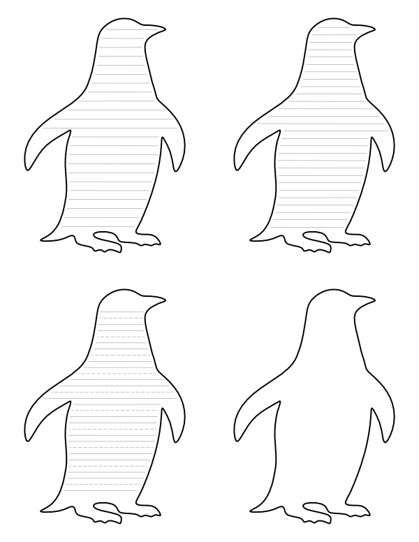 Penguin Shaped Writing Templates