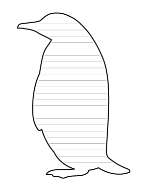 Penguin Side View-Shaped Writing Templates