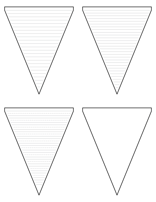 Free Printable Pennant-Shaped Writing Templates