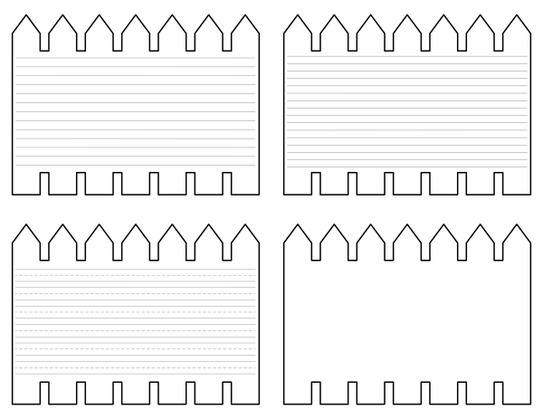 Picket Fence-Shaped Writing Templates