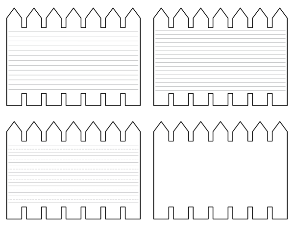 Free Printable Picket Fence-Shaped Writing Templates