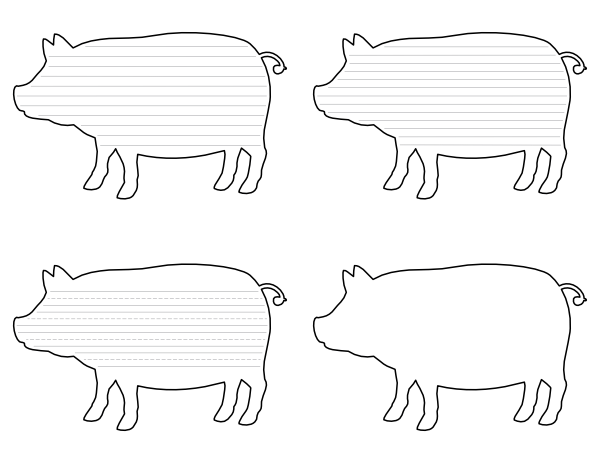 Pig Shaped Writing Templates