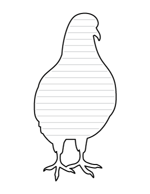 Pigeon Front View Shaped Writing Templates