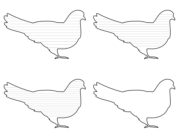 Pigeon Shaped Writing Templates