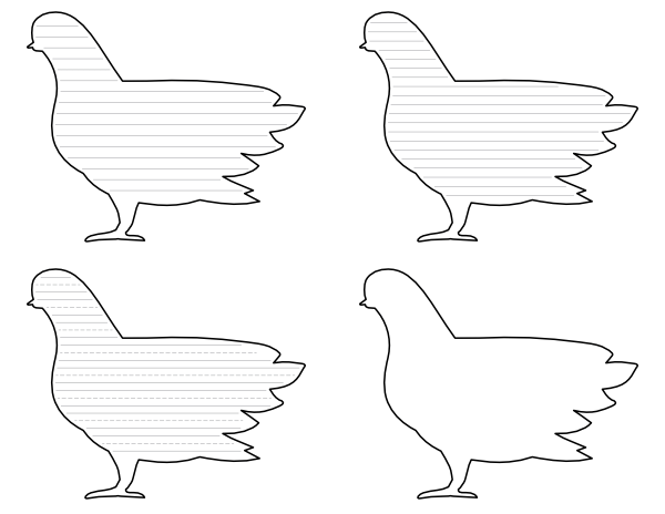 Pigeon Side View-Shaped Writing Templates