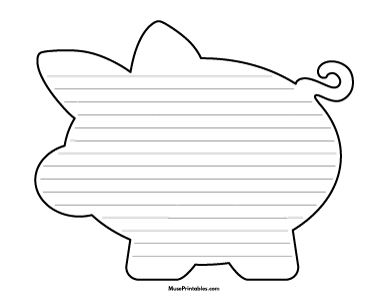 Piggy Bank-Shaped Writing Templates