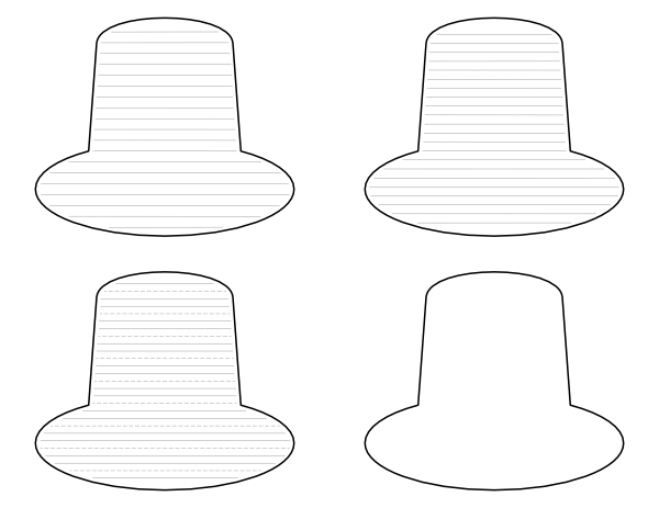Pilgrim Hat-Shaped Writing Templates