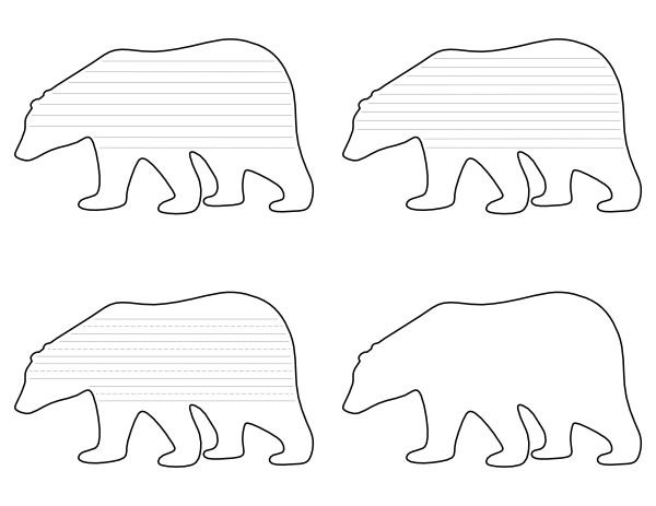Free Printable Polar Bear Shaped Writing Templates