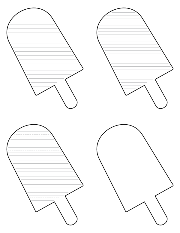 Popsicle-Shaped Writing Templates