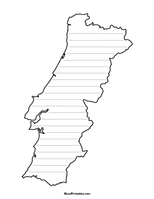 Portugal-Shaped Writing Templates