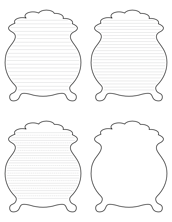 Pot Of Gold-Shaped Writing Templates