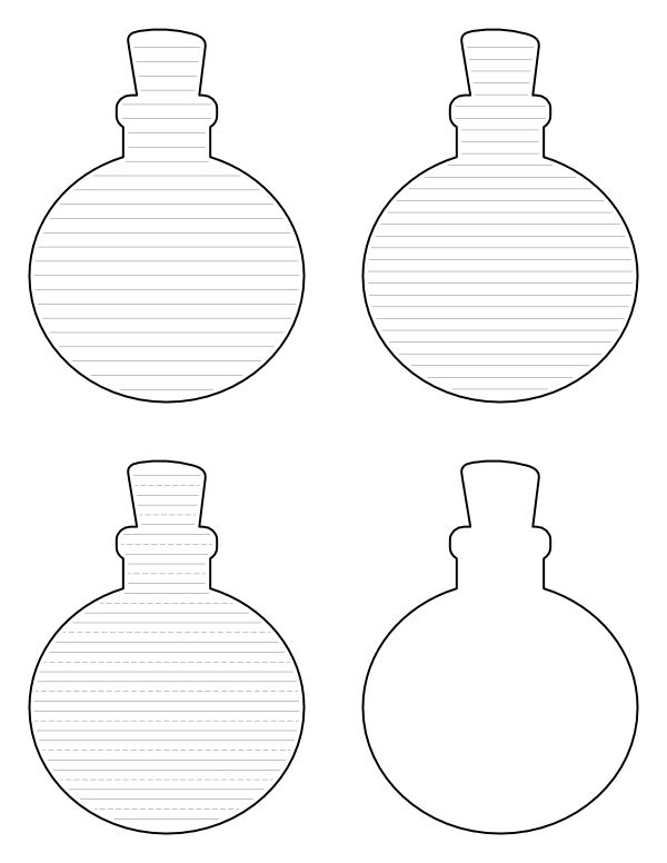 Potion Bottle-Shaped Writing Templates