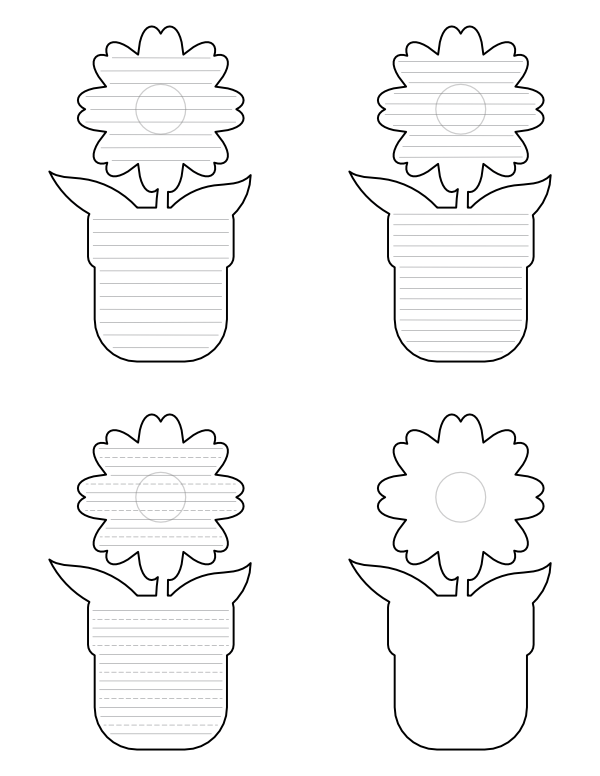Free Printable Potted Flower Shaped Writing Templates