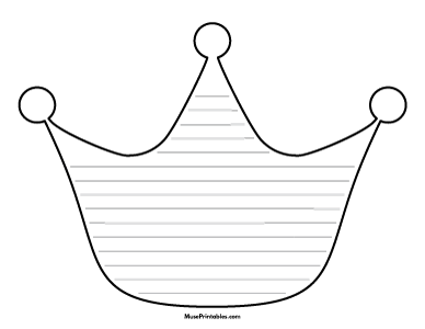 Princess Crown Shaped Writing Templates
