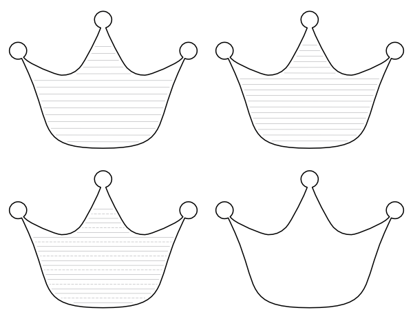 Princess Crown-Shaped Writing Templates