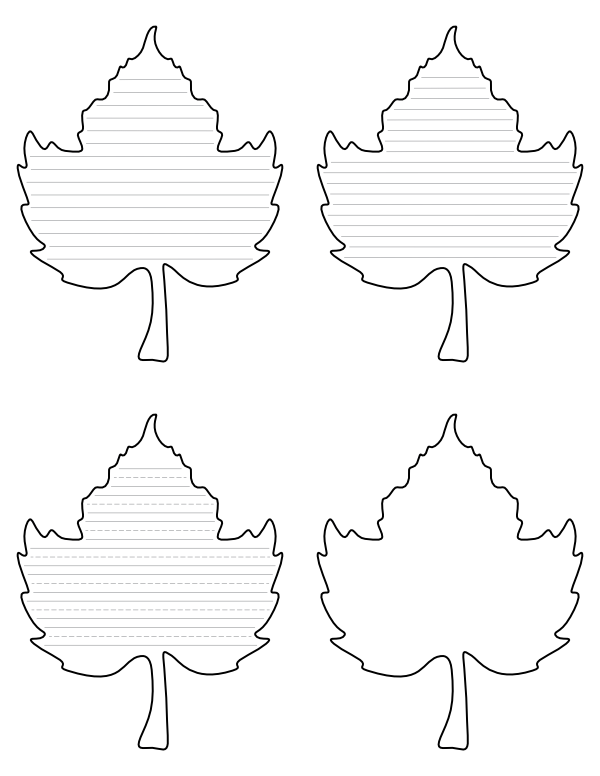 Free Printable Pumpkin Leaf Shaped Writing Templates