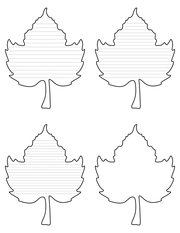 Free Printable Pumpkin Leaf-Shaped Writing Templates