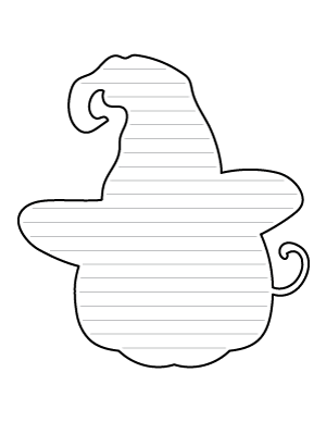 Pumpkin Wearing Witch Hat-Shaped Writing Templates