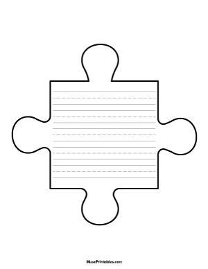 Puzzle Piece-Shaped Writing Templates