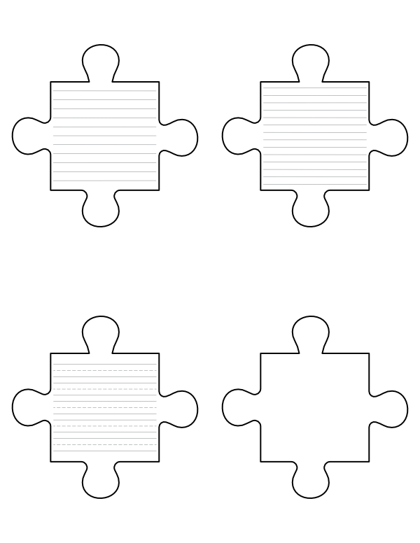 Puzzle Piece-Shaped Writing Templates
