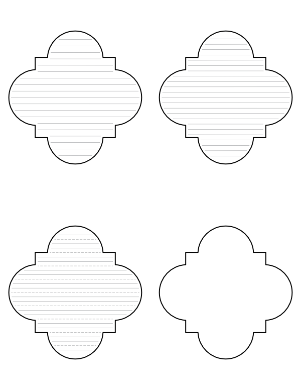 Free Printable Quatrefoil-Shaped Writing Templates