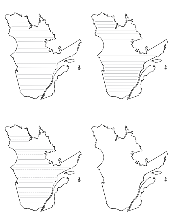 Quebec-Shaped Writing Templates