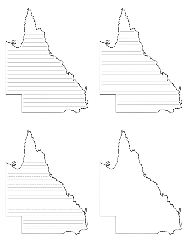 Queensland-Shaped Writing Templates