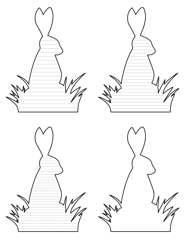 Rabbit and Grass-Shaped Writing Templates