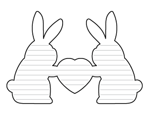 Rabbit and Heart-Shaped Writing Templates