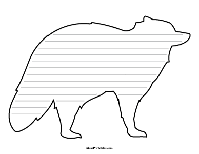 Raccoon Side View-Shaped Writing Templates