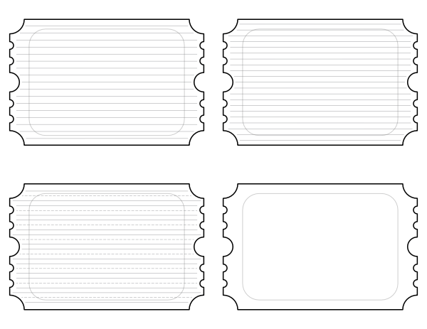 free printable raffle ticket shaped writing templates