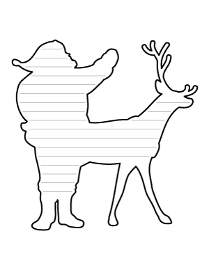 Reindeer and Santa Claus-Shaped Writing Templates