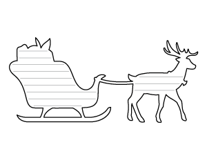 Reindeer and Sleigh-Shaped Writing Templates