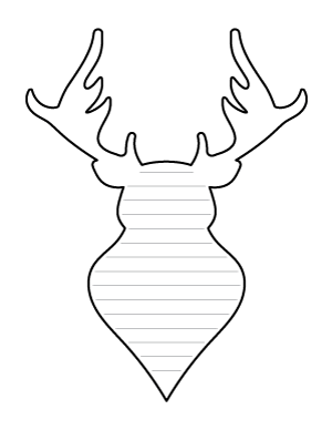 Reindeer Head-Shaped Writing Templates