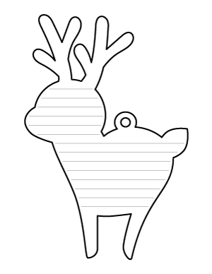 Reindeer Ornament-Shaped Writing Templates