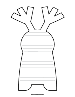Reindeer-Shaped Writing Templates