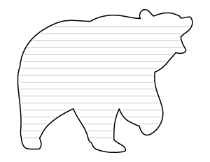 Roaring Bear-Shaped Writing Templates